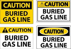 Caution Sign Buried Gas Line On White Background vector