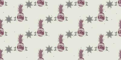 unique abstract summer pineapple fruits seamless pattern background vector