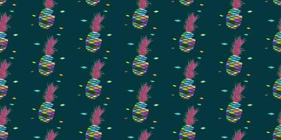 unique abstract summer pineapple fruits seamless pattern background vector