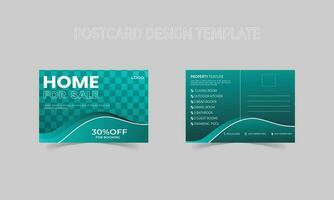 Travel postcard design template. amazing and modern postcard design. vector