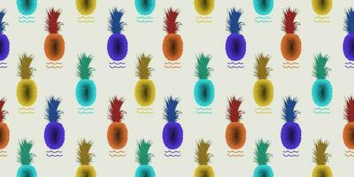 unique abstract summer pineapple fruits seamless pattern background vector