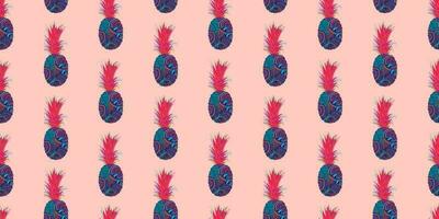 unique abstract summer pineapple fruits seamless pattern background vector