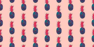 unique abstract summer pineapple fruits seamless pattern background vector