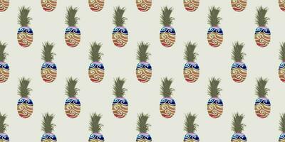 unique abstract summer pineapple fruits seamless pattern background vector