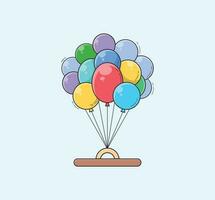 Balloon cartoon colored clipart illustration vector