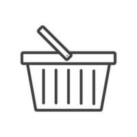 Shopping basket line icon on white background. vector