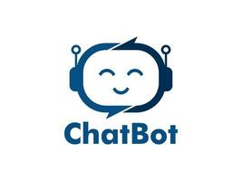 Robot Chat or Chat Bot logo. modern conversation automatic technology logo design vector template