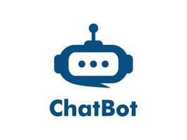 Robot Chat or Chat Bot logo. modern conversation automatic technology logo design vector template