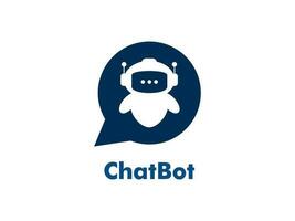 Robot Chat or Chat Bot logo. modern conversation automatic technology logo design vector template