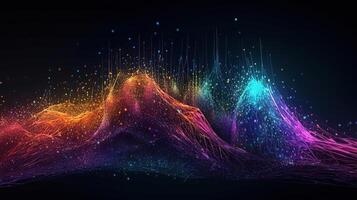 3d render of an abstract cyber particles background. photo