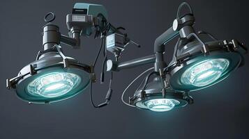 Surgery in the dark room under the light. photo
