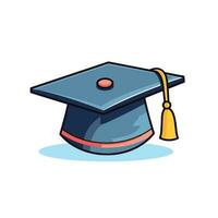 Vector of a graduation cap with a tassel on a flat surface