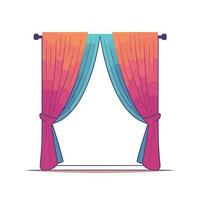 Vector of a colorful curtain against a clean white backdrop