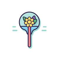 Vector of a flower delicately balanced on a long handled spoon