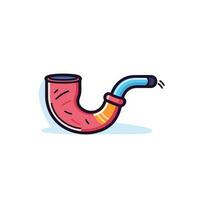 Vector of a simple and minimalist pipe drawing on a clean white background