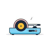 Vector of a record player with a vinyl record on top, ready to play some music