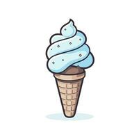 Vector of an ice cream cone with blue icing on top