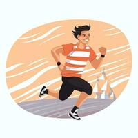 Vector of a man running in a marathon