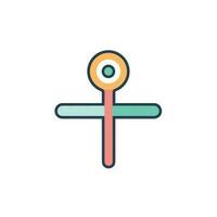 Vector of a flat icon of a long handled cross