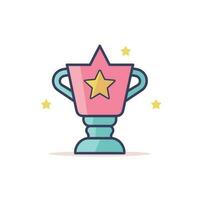 Vector of a golden trophy with a shining star on top