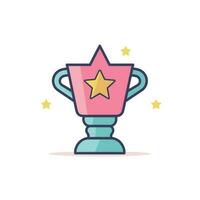 Vector of a golden trophy with a shining star on top