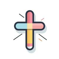 Vector of a colorful cross with a flat design