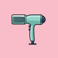 Vector of a flat pink hair dryer on a vibrant background