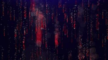 Red flowing round lights moony downfall. Slowly falling particles shiny scattered trail background loop. Slow fall stars shining glittering trace seamless backdrop. video