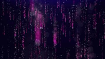 Pink flowing round lights moony downfall. Slowly falling particles shiny scattered trail background loop. Slow fall stars shining glittering trace seamless backdrop. video