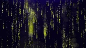 Yellow slowly falling particles shiny scattered trail background loop. Slow fall stars shining glittering trace seamless backdrop. Ambient inspiring around glowing dream. video