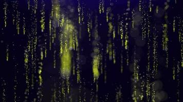 Yellow slowly falling particles shiny scattered trail background loop. Slow fall stars shining glittering trace seamless backdrop. Ambient inspiring around glowing dream. video