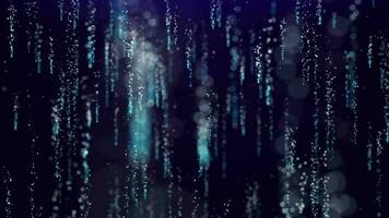 Light blue slowly falling particles shiny scattered trail background loop. Slow fall stars shining glittering trace seamless backdrop. Ambient inspiring around glowing dream. video