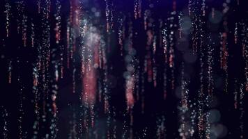 Pink blue slowly falling particles shiny scattered trail background loop. Slow fall stars shining glittering trace seamless backdrop. Ambient inspiring around glowing dream. video