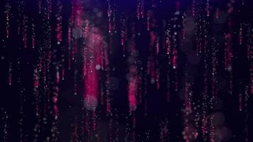 Red pink slowly falling particles shiny scattered trail background loop. Slow fall stars shining glittering trace seamless backdrop. Ambient inspiring around glowing dream. video