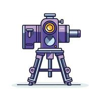 Vector of a camera on a tripod ready for capturing stunning flat lay images