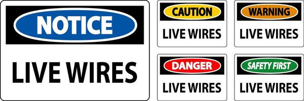 Danger Sign Live Wires On White Background vector