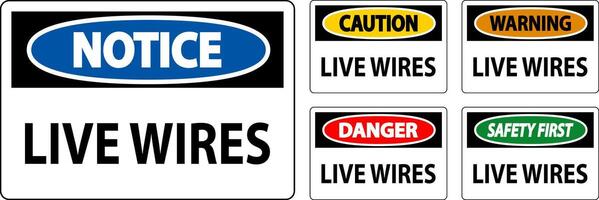 Danger Sign Live Wires On White Background vector