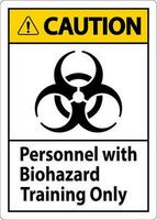 Caution Label Personnel With Biohazard Training Only vector