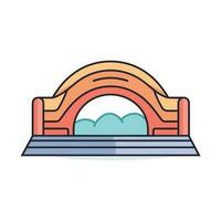 Vector of a flat icon of a stage with an arch