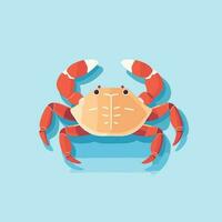 Vector of a flat icon of a crab on a blue background