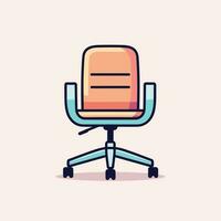 Vector of an office chair with a paper on the back, representing a flat design concept