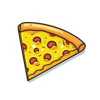 Vector of a delicious slice of flat pizza on a clean white background