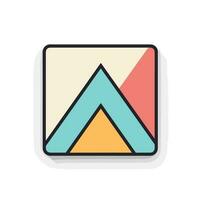 Vector of a flat square icon with a vibrant triangle design