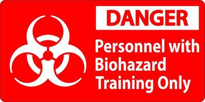 Danger Label Personnel With Biohazard Training Only vector