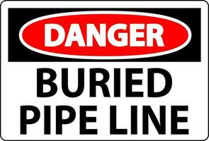 Danger Sign Buried Pipe Line On White Background vector