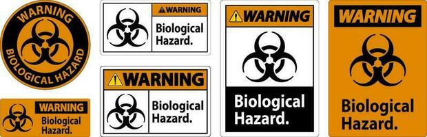 advertencia etiqueta biológico peligro en blanco antecedentes vector