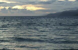 Tropical sea landscape with mountains photo