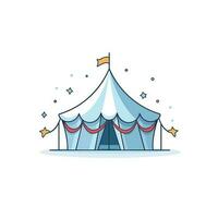 Vector of a flat icon vector of a circus tent with stars on it