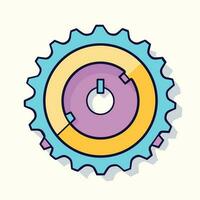 Vector of a clock gear wheel in a minimalistic and modern flat design