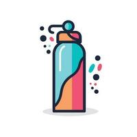 Vector of a flat bottle with liquid inside